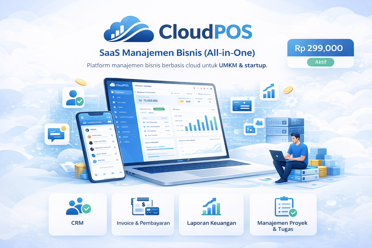 CloudPOS – SaaS Manajemen Bisnis (All-in-One)